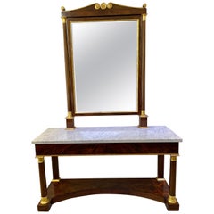 Antique Napoleon III Style Console and Mirror