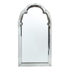 1940s Mid-Century Serifed Arch Form Mirror with Smoked Antiqued Mirror Borders