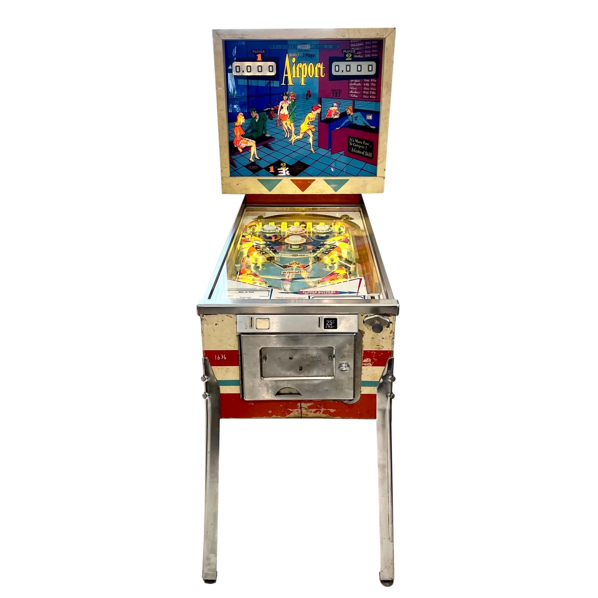 Airport Pinball Arcade Spiel, 1969 USA