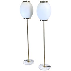 Retro Pair of Italian Mid-Century Modern Style Floor Lamps, Max Ingrand & Fontana Arte