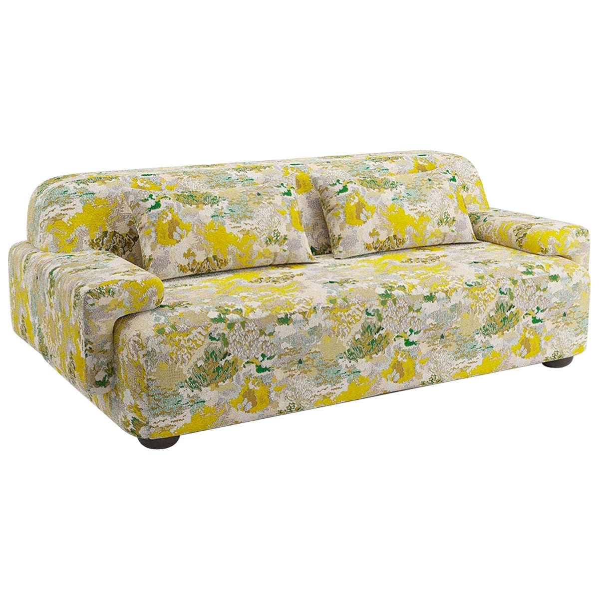 Popus Editions Lena 3 Seater Sofa in Citrine Marrakech Jacquard Upholstery For Sale