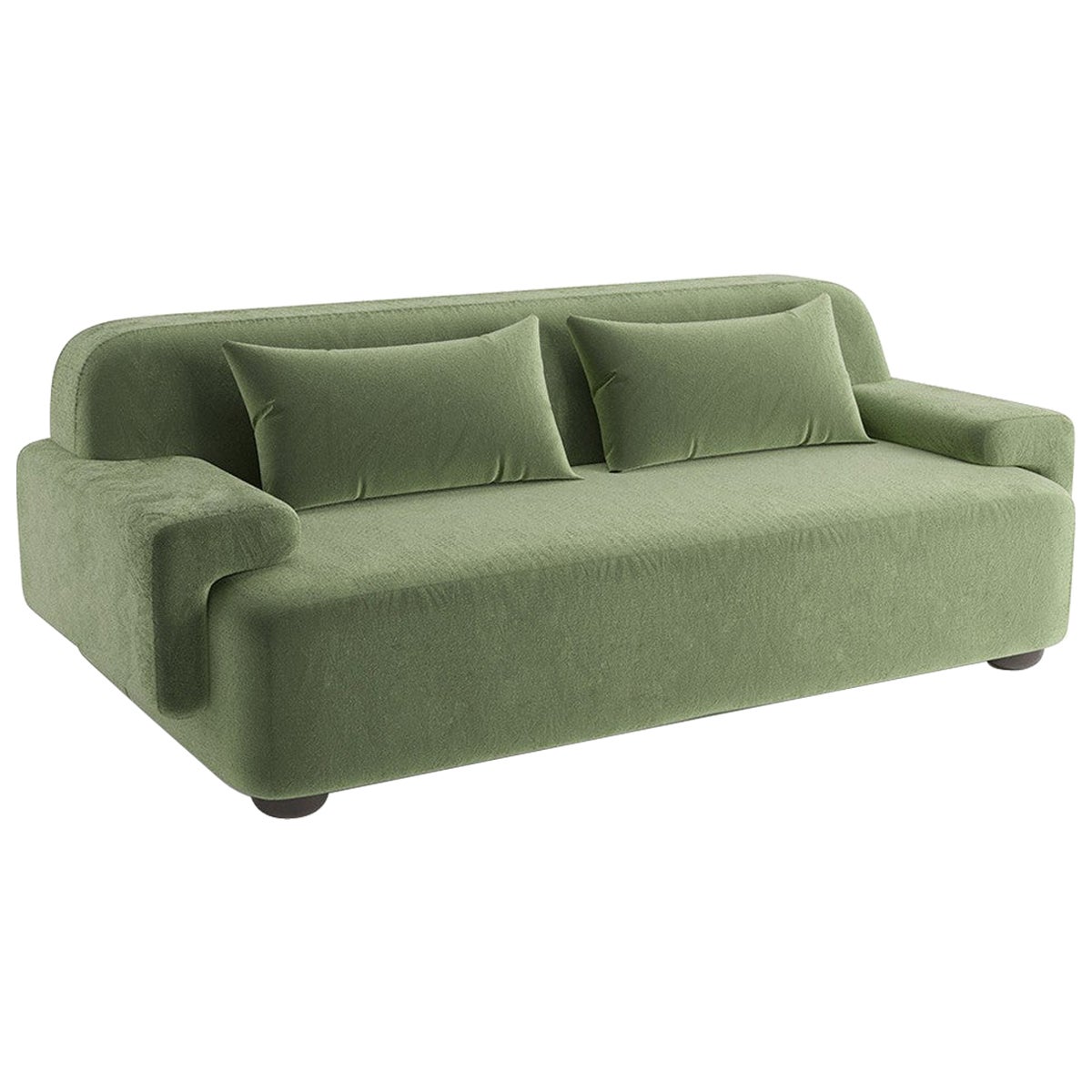 Popus Editions Lena 4 Seater Sofa in Green Verone Velvet Upholstery For Sale