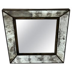 Miroir carré mexicain en fer blanc fabriqué à la main