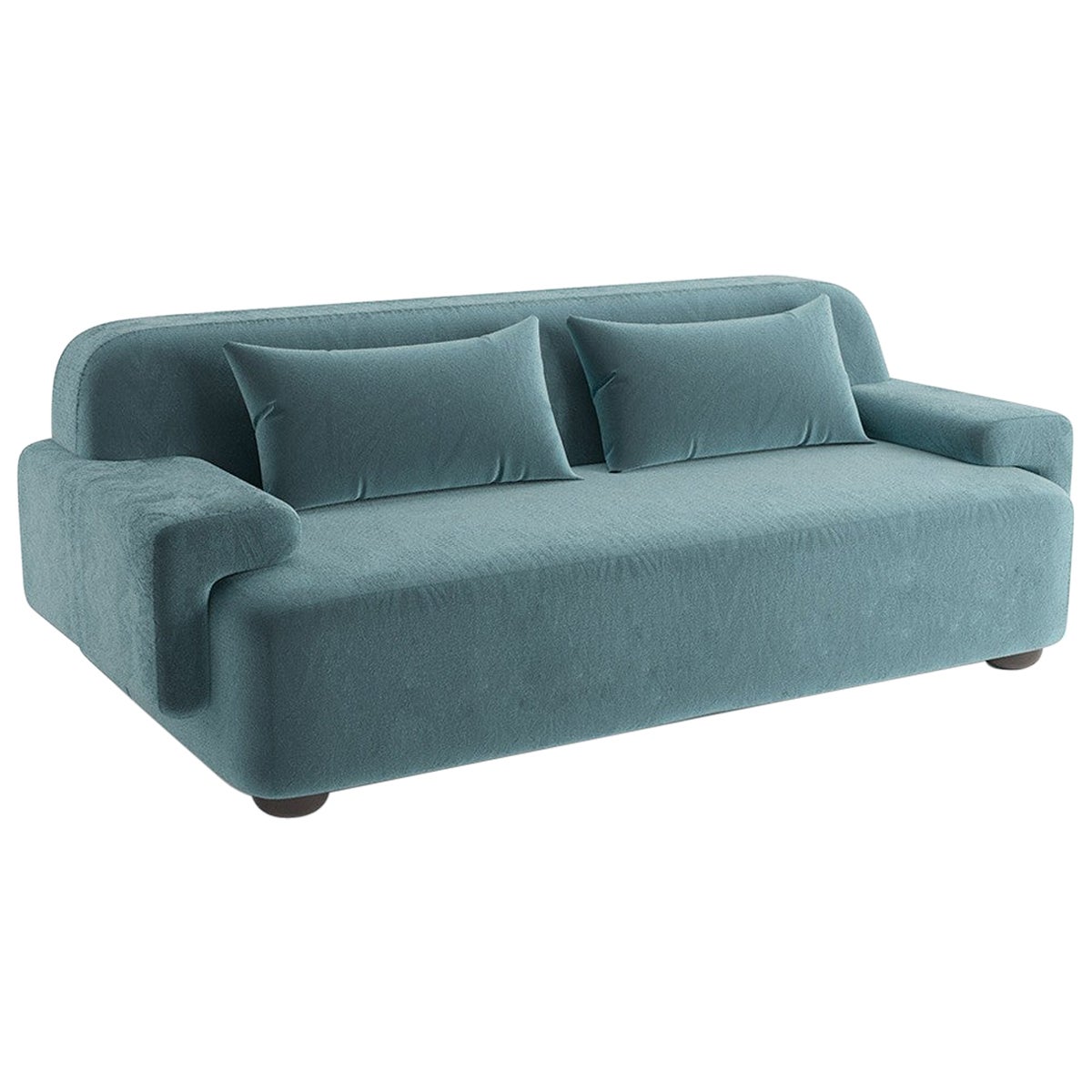 Popus Editions Lena 4 Seater Sofa in Blue Verone Velvet Upholstery For Sale