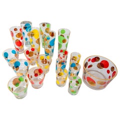 Vintage Modern Polka Dot Bar Glass Set
