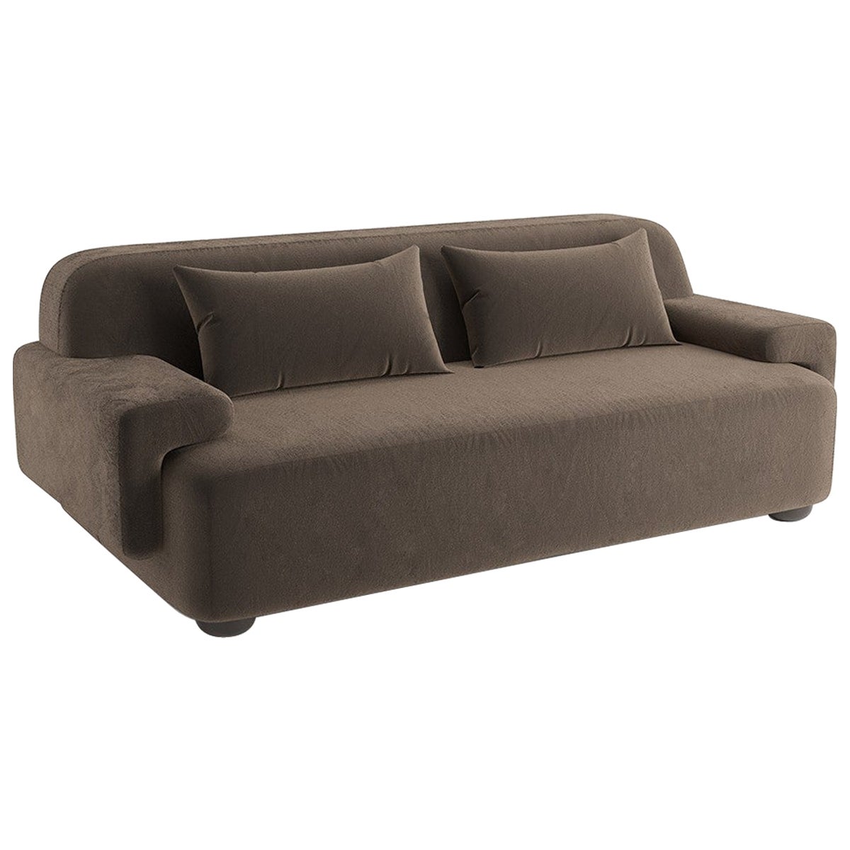 Popus Editions Lena 4 Seater Sofa in Brown Verone Velvet Upholstery For Sale