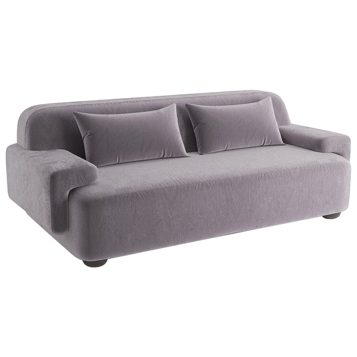 Popus Editions Lena 4 Seater Sofa in Gray Verone Velvet Upholstery For Sale