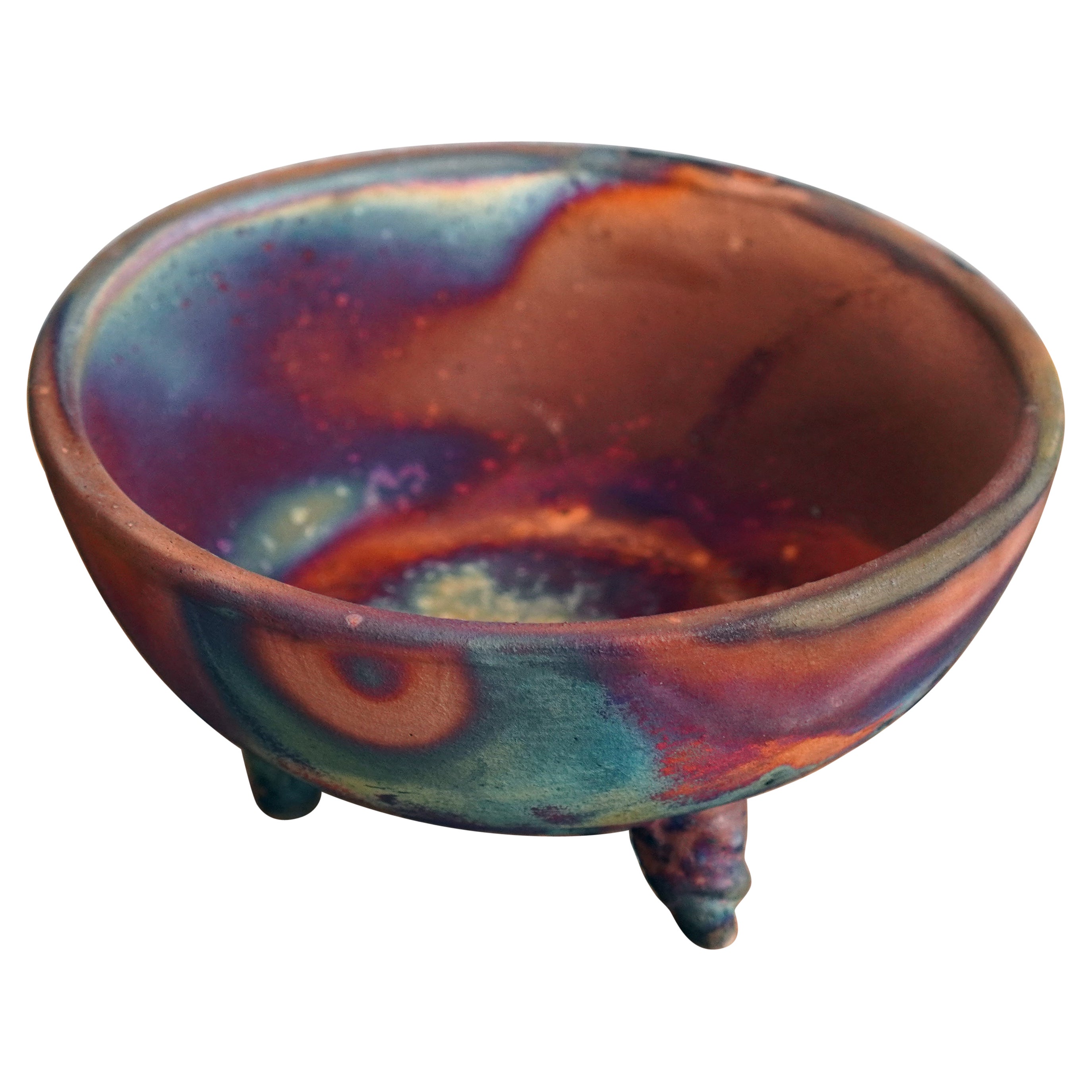 Raaquu Mizu Raku Pottery Trinket Bowl - Full Copper Matte - Handmade Ceramic