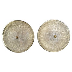 Two Pairs of French Round Disk Wall Sconces or Ceiling Lights