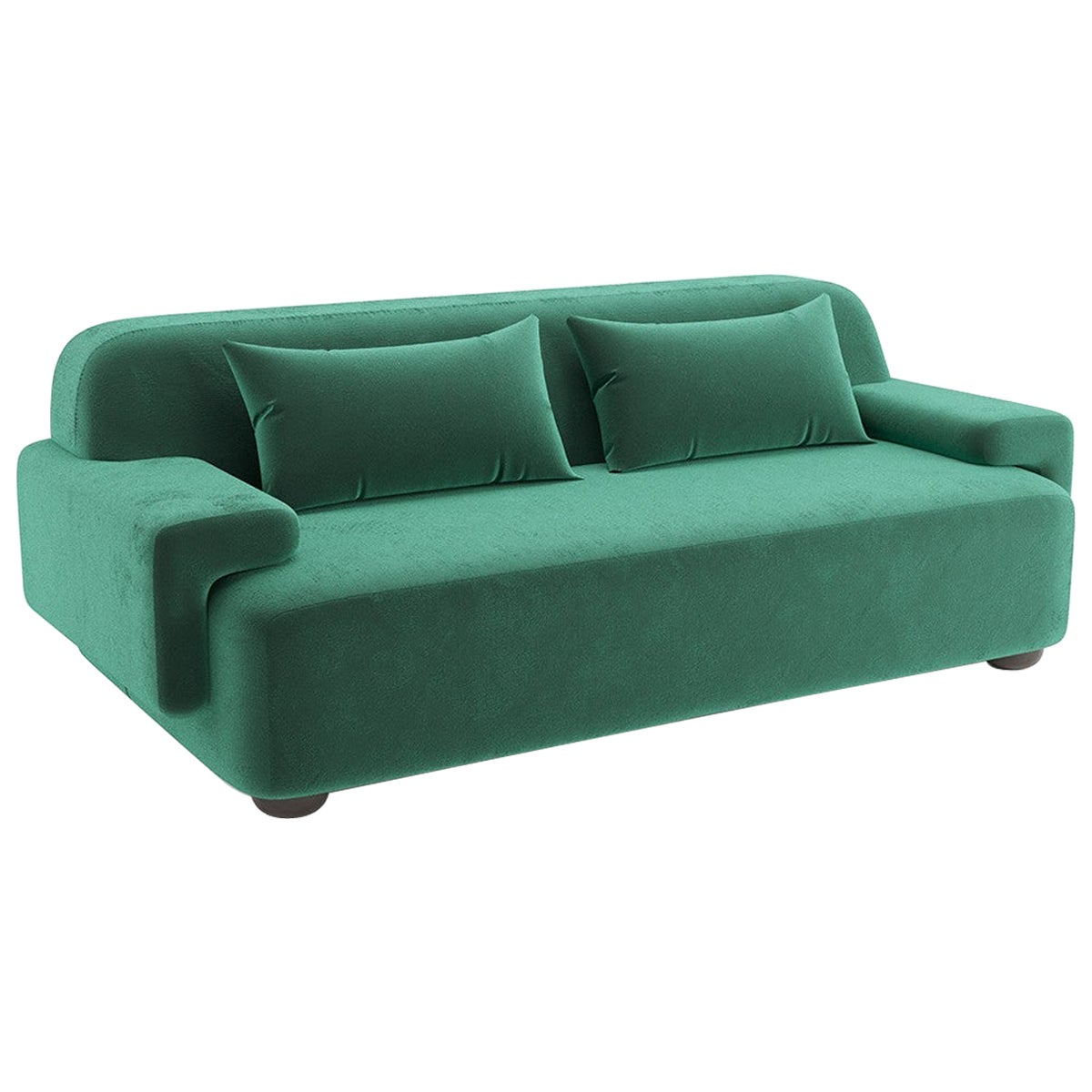 Popus Editions Lena 4 Seater Sofa in Green '772256' Como Velvet Upholstery For Sale