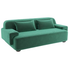 Popus Editions Lena 4 Seater Sofa in Green '772256' Como Velvet Upholstery