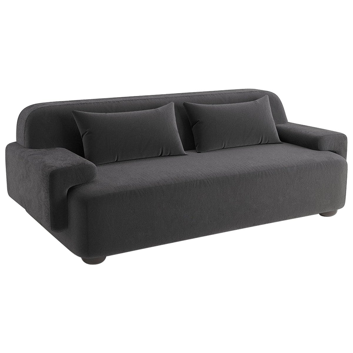 Popus Editions Lena 4 Seater Sofa in Dark Brown Como Velvet Upholstery For Sale