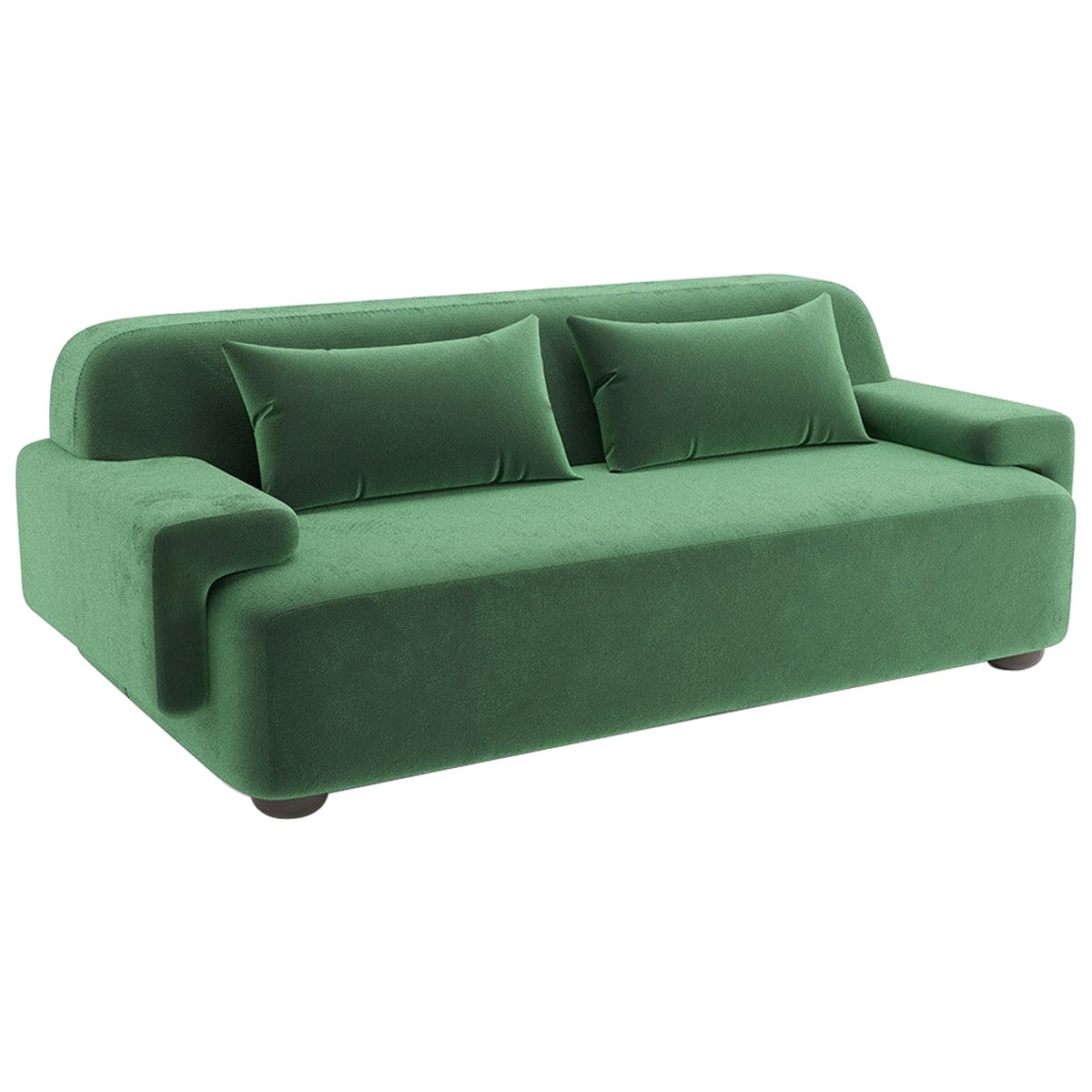 Popus Editions Lena 4 Seater Sofa in Green '771727' Como Velvet Upholstery For Sale