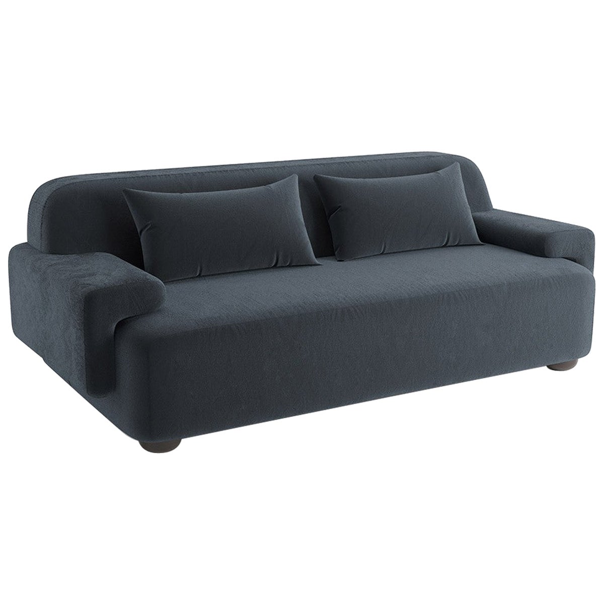 Popus Editions Lena 4 Seater Sofa in Oil Petrol Como Velvet Upholstery For Sale