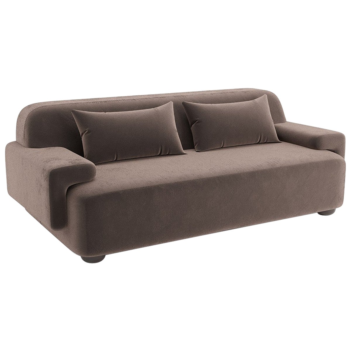 Popus Editions Lena 4-Seater Sofa in Mole Taupe Como Velvet Upholstery For Sale
