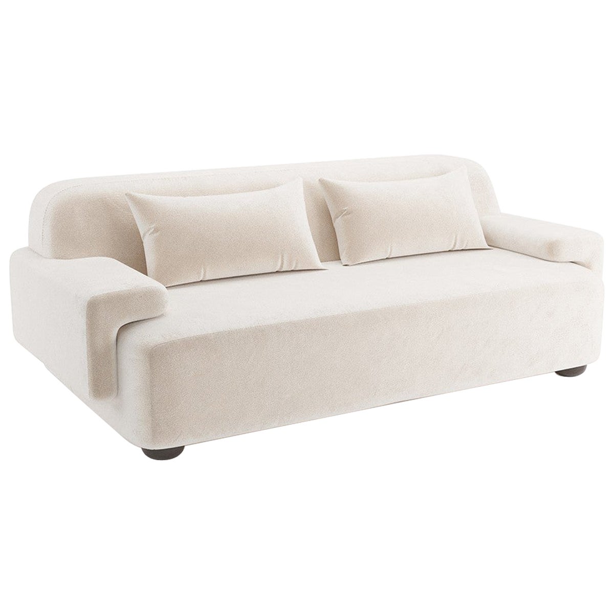 Popus Editions Lena 4 Seater Sofa in Egg Shell Off-White Como Velvet Fabric