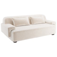 Popus Editions Lena 4 Seater Sofa in Egg Shell Off-White Como Velvet Fabric