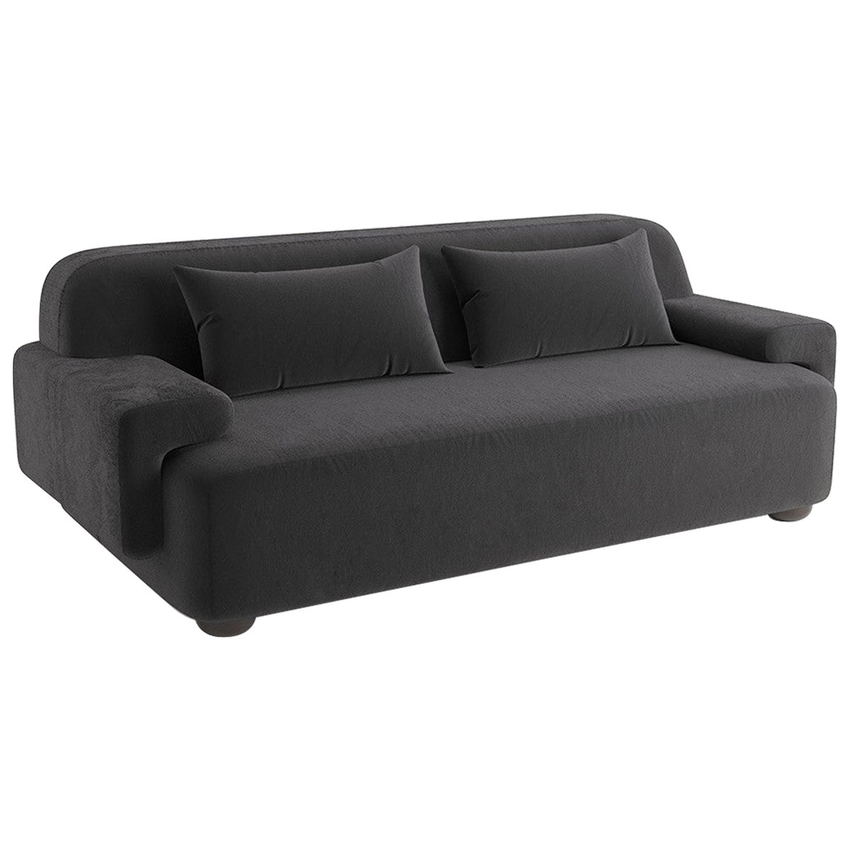 Canapé Lena 4 Seater en tissu de velours gris2 Como Popus Editions