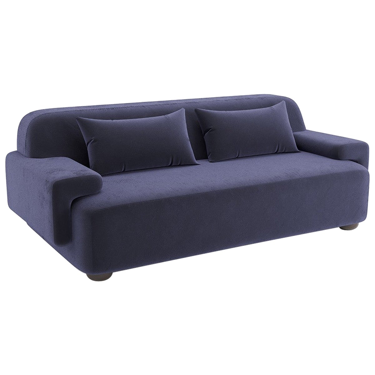 Popus Editions Lena 4 Seater Sofa in Marine Navy Como Velvet Upholstery For Sale
