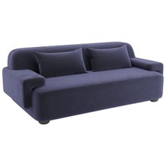 Popus Editions Lena 4 Seater Sofa in Marine Navy Como Velvet Upholstery