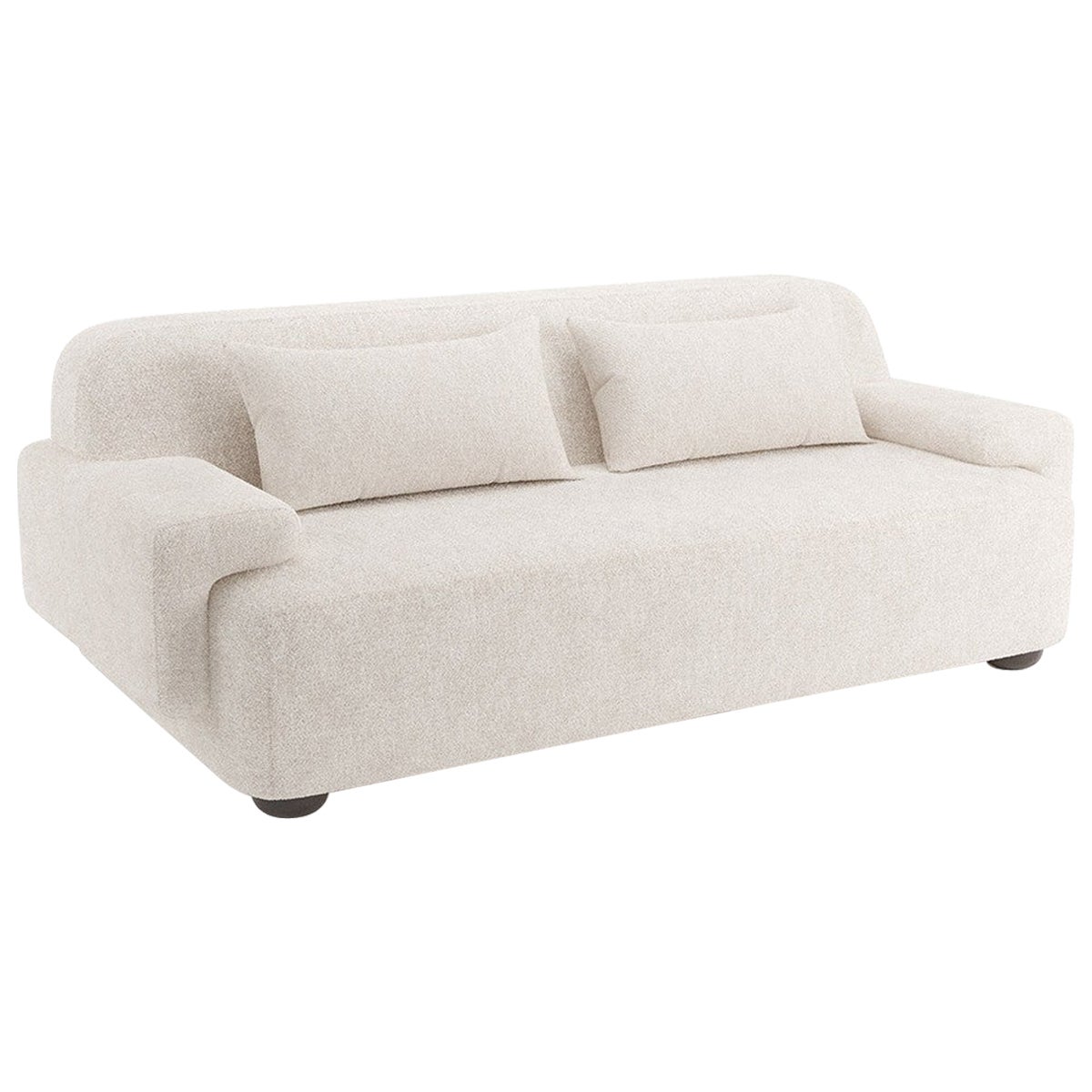 Popus Editions Lena 4 Seater Sofa in Gray Antwerp Linen Upholstery
