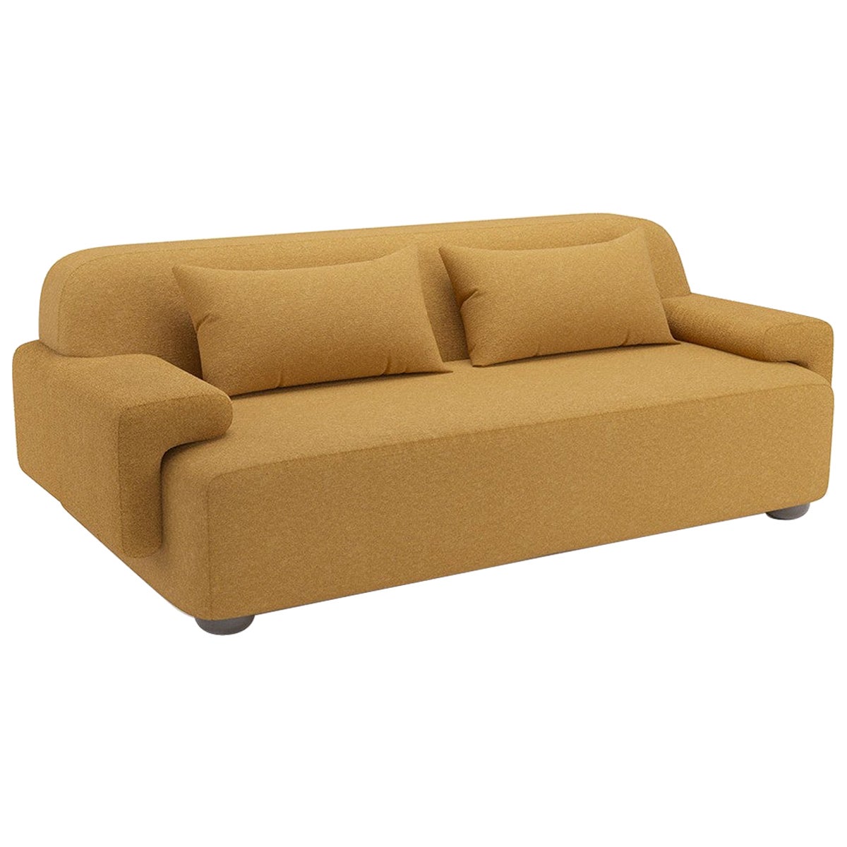Popus Editions Lena 4 Seater Sofa in Curry Cork Linen Upholstery For Sale