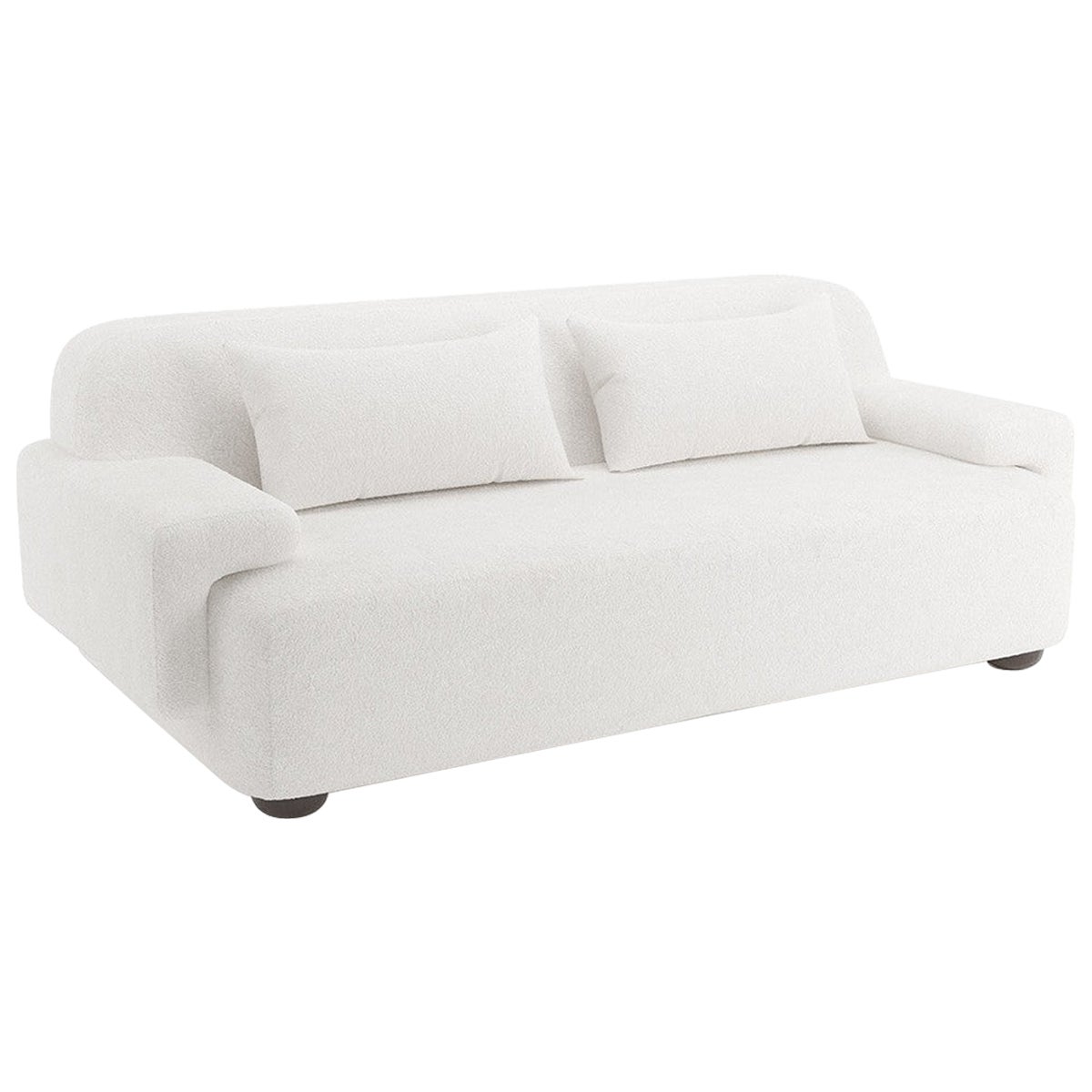 Popus Editions Lena 4 Seater Sofa in White Venice Chenille Velvet Upholstery For Sale
