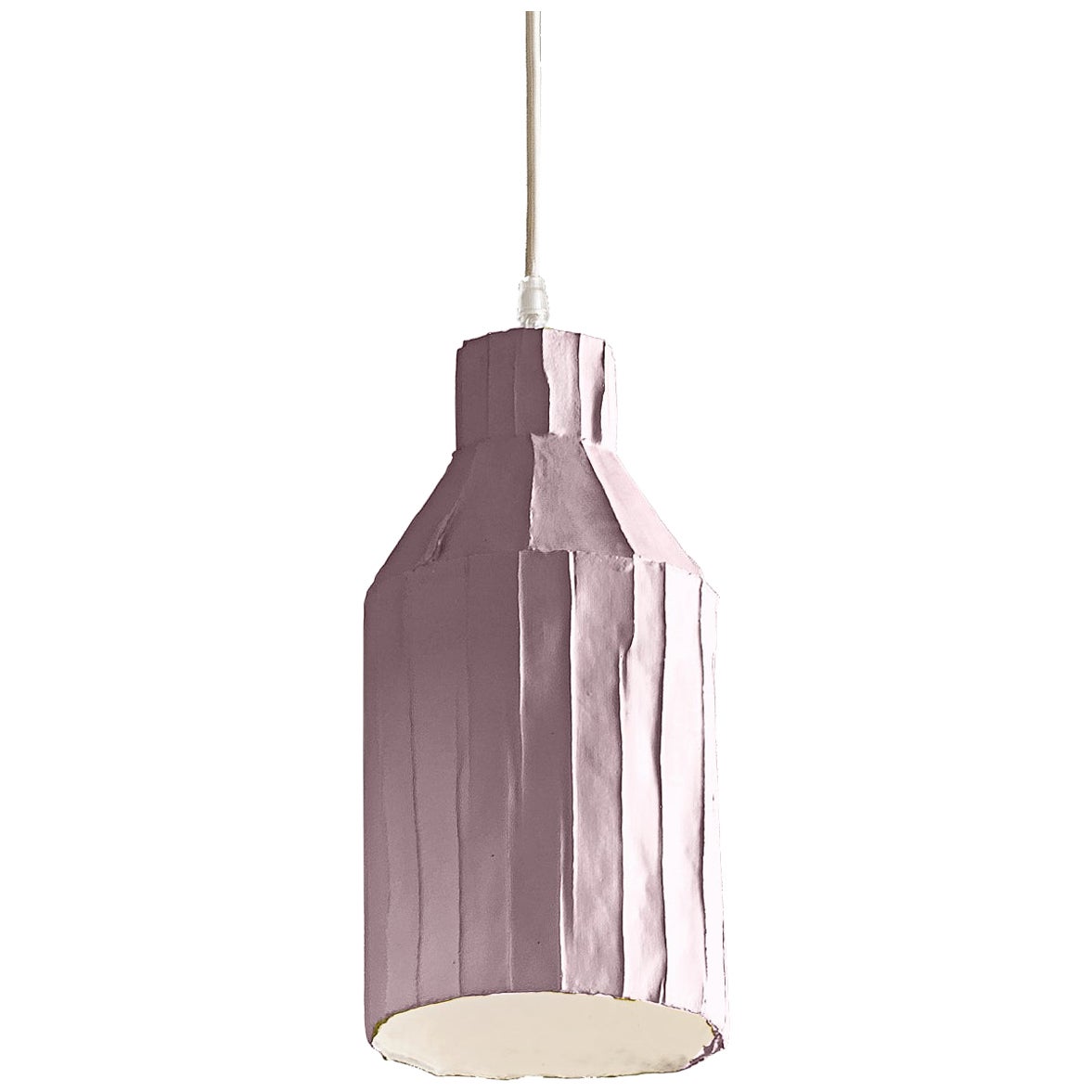 Contemporary Ceramic Pink SUFI Lamp Corteccia Texture For Sale