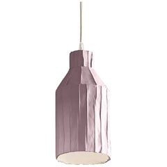 Lampe SUFI contemporaine en céramique rose texturée Corteccia