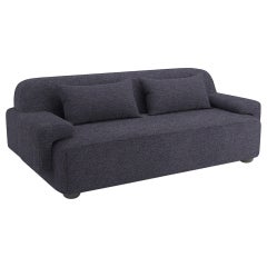 Popus Editions Lena 4 Seater-Sofa aus anthrazitfarbenem Megeve-Stoff mit Strickeffekt