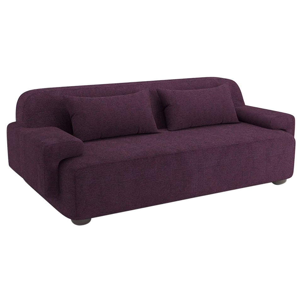 Popus Editions Lena 4 Seater Sofa in Eggplant Megeve Fabric with Knit Effect For Sale