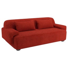 Popus Editions Lena 4-Sitzer-Sofa aus rostfarbenem Megeve-Stoff mit Strickeffekt