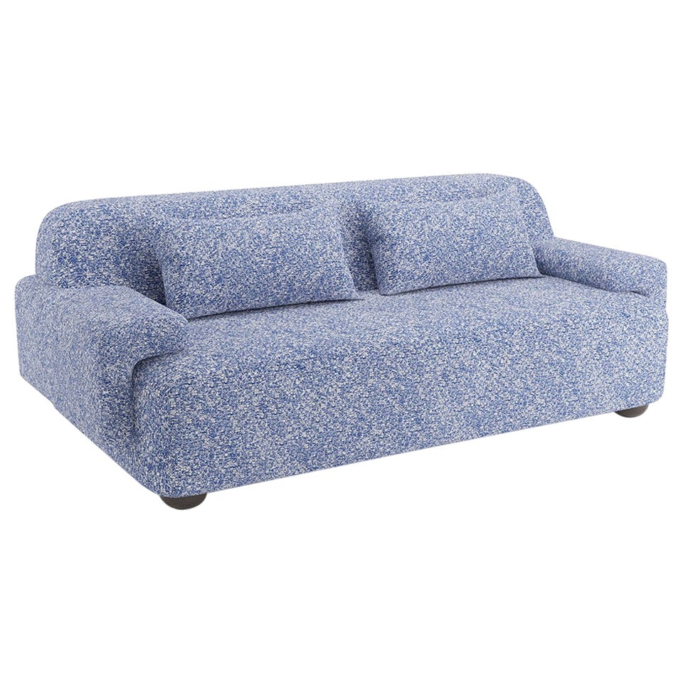 Popus Editions Lena 4 Seater Sofa in Ocean Zanzi Linen & Wool Blend Fabric For Sale
