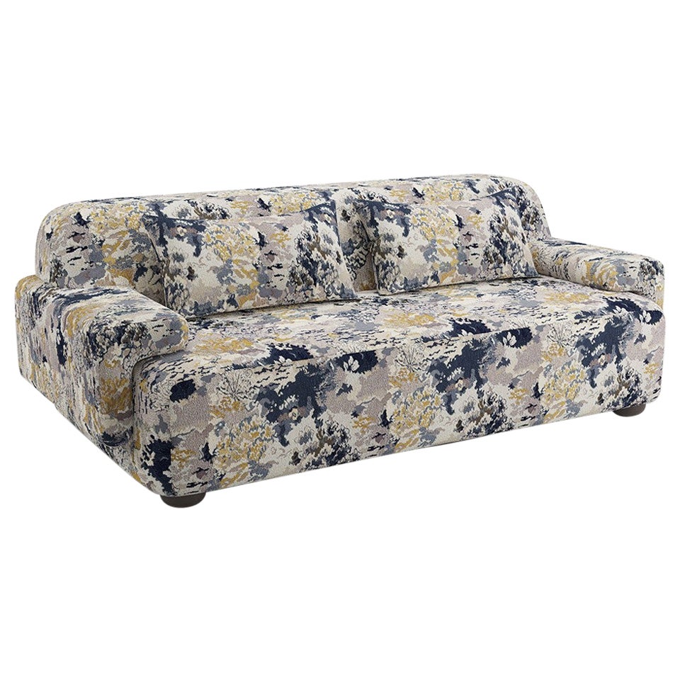 Popus Editions Lena 4 Seater Sofa in Indigo Marrakech Jacquard Upholstery For Sale