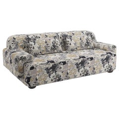 Popus Editions Lena 4 Seater Sofa in Charcoal Marrakech Jacquard Upholstery