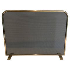 Brass and Grilling Fireplace Screen