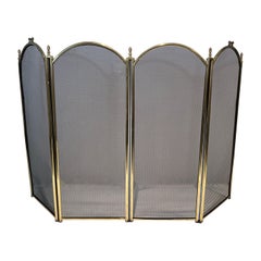 Large brass and Grilling Fireplace Screen
