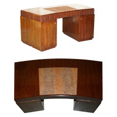 Used STUNNiNG RALPH LAUREN HARDWOOD & CROCODILE LEATHER FRENCH ART DECO CURVED DESK