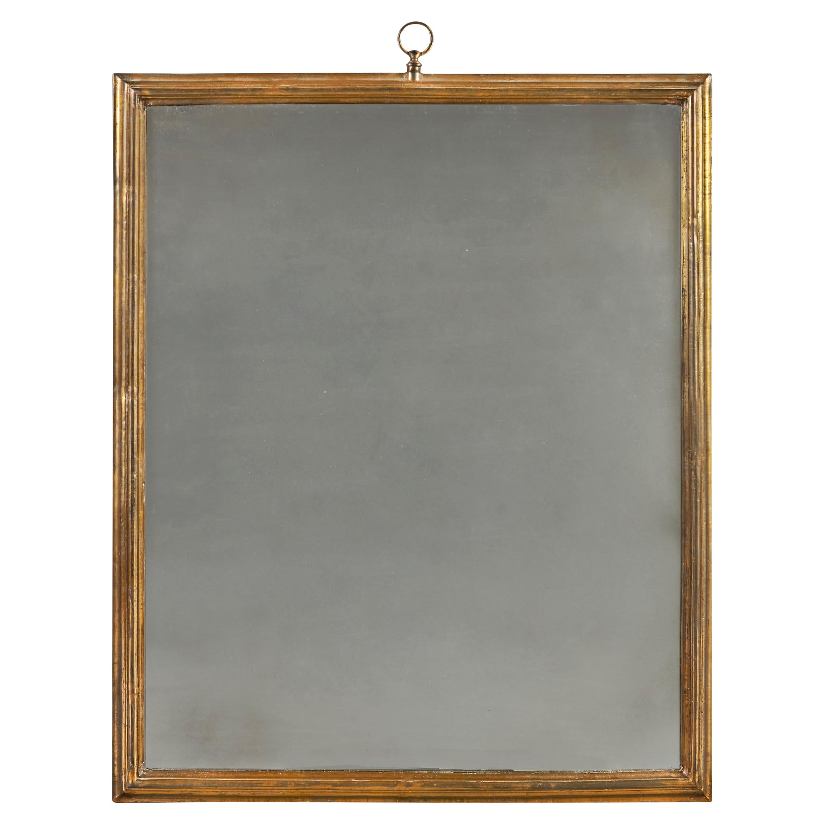 Edwardian Brass Rectangular Mirror