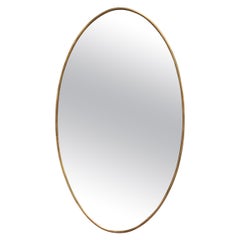 Vintage Italian Oval Wall Mirror with Brass Frame 'circa 1950s'