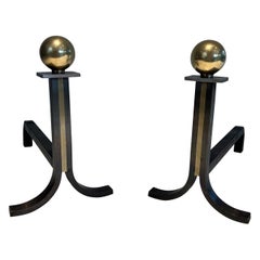 Pareja de candelabros modernistas al estilo de Jacques Adnet