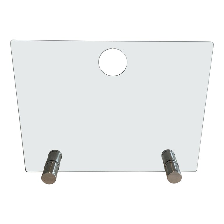 Glass and Chrome Fireplace Screen For Sale at 1stDibs