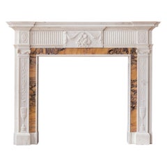 Neo-Classical Statuary and Sienna Marble Chimneypiece
