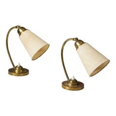 Mid-Century Modern Paavo Tynell Style Brass Table Lamps, 1940s/1950s