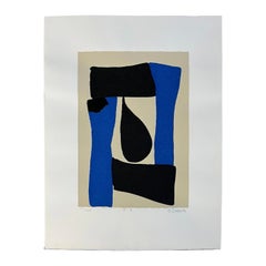 `Blue and Black Screenprint "Ten" by Shosuke Osawa