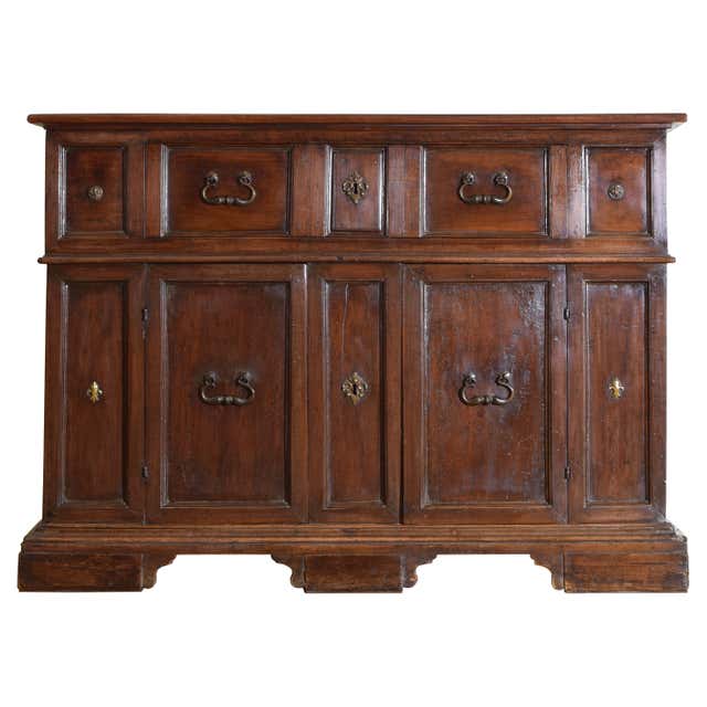 Amazing Gothic Revival High Credenza with Hand Carved Church Windows ...