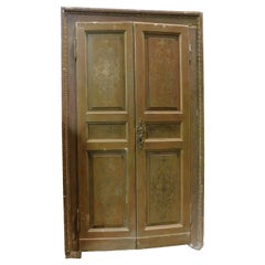 Used n.4 double doors with frame , lacquered and carved, late 19th century Italy