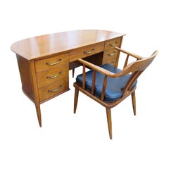 Stylish Sophisticates Walnut Desk and Chair Lubberts & Mulder for Tomlinson