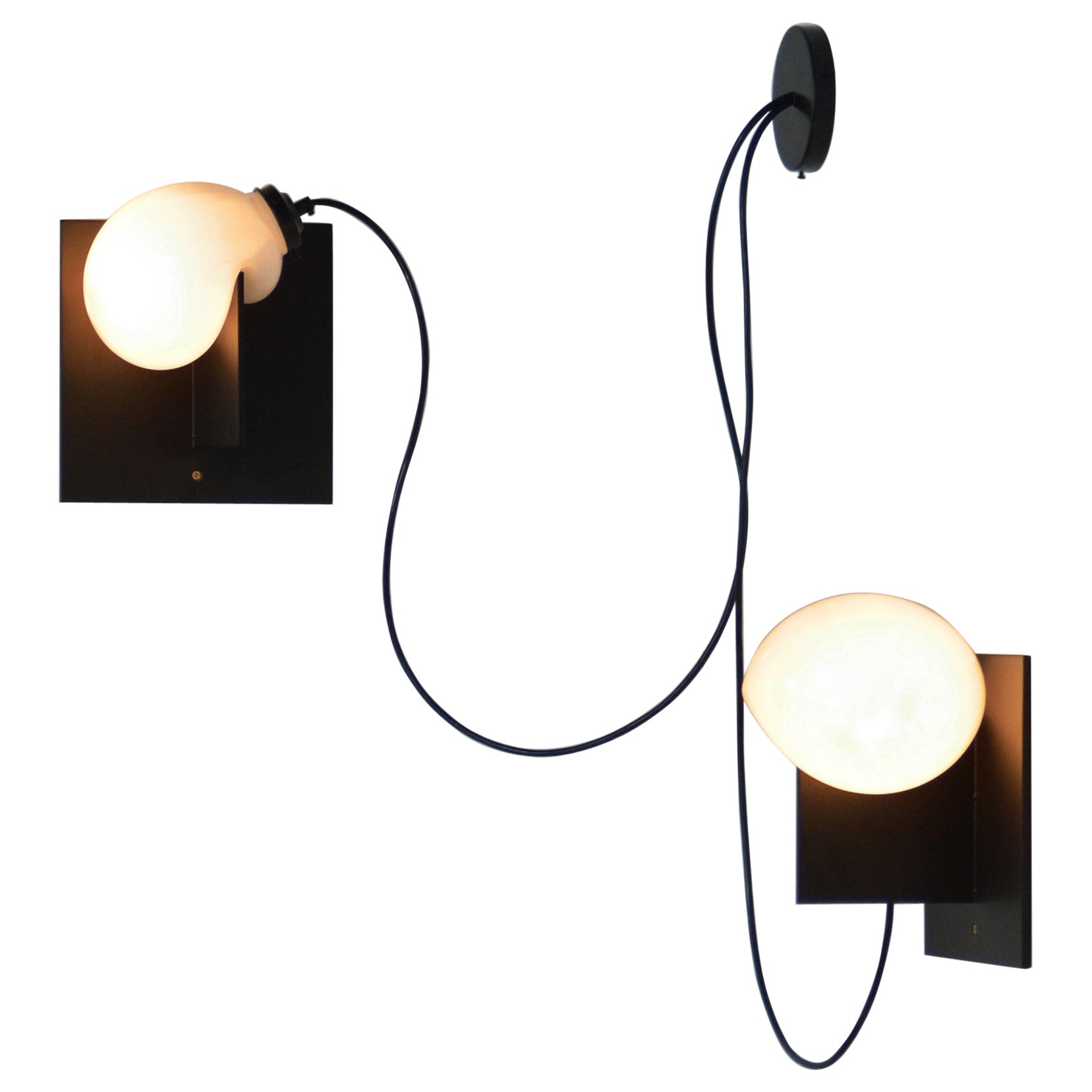 Set of 2 Black Bloop Sconces by Nick Pourfard For Sale