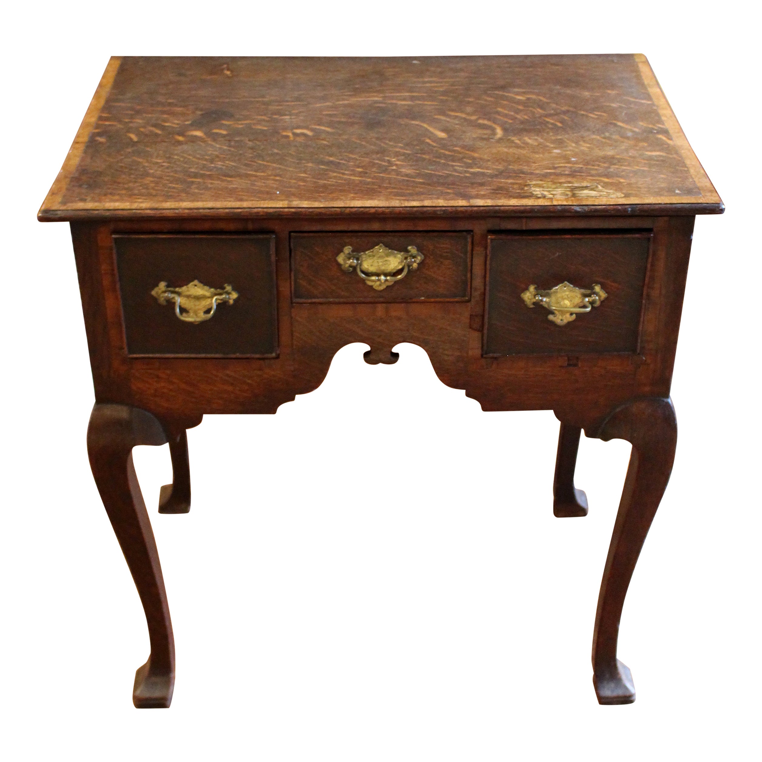 Circa 1730 English Country Oak Lowboy or Dressing Table For Sale